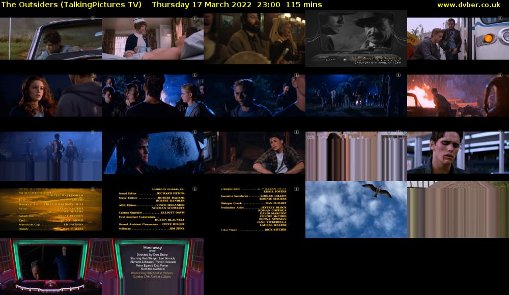 The Outsiders (TalkingPictures TV) Thursday 17 March 2022 23:00 - 00:55
