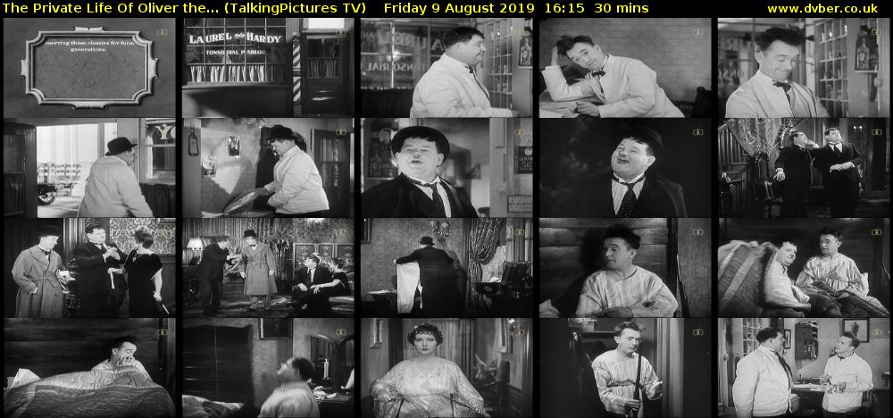 The Private Life Of Oliver the... (TalkingPictures TV) Friday 9 August 2019 16:15 - 16:45
