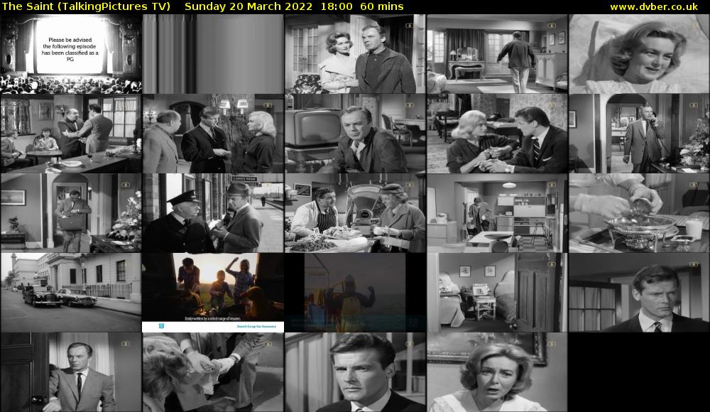 The Saint (TalkingPictures TV) Sunday 20 March 2022 18:00 - 19:00