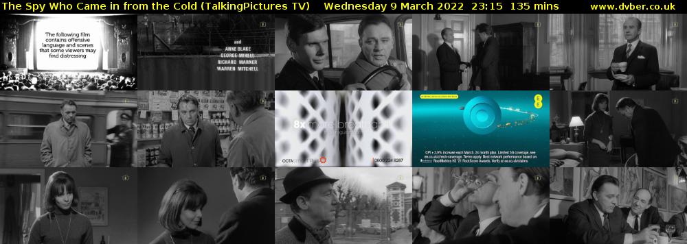 The Spy Who Came in from the Cold (TalkingPictures TV) Wednesday 9 March 2022 23:15 - 01:30