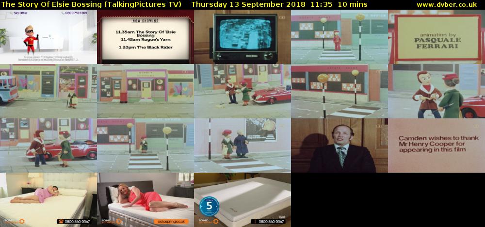 The Story Of Elsie Bossing (TalkingPictures TV) Thursday 13 September 2018 11:35 - 11:45