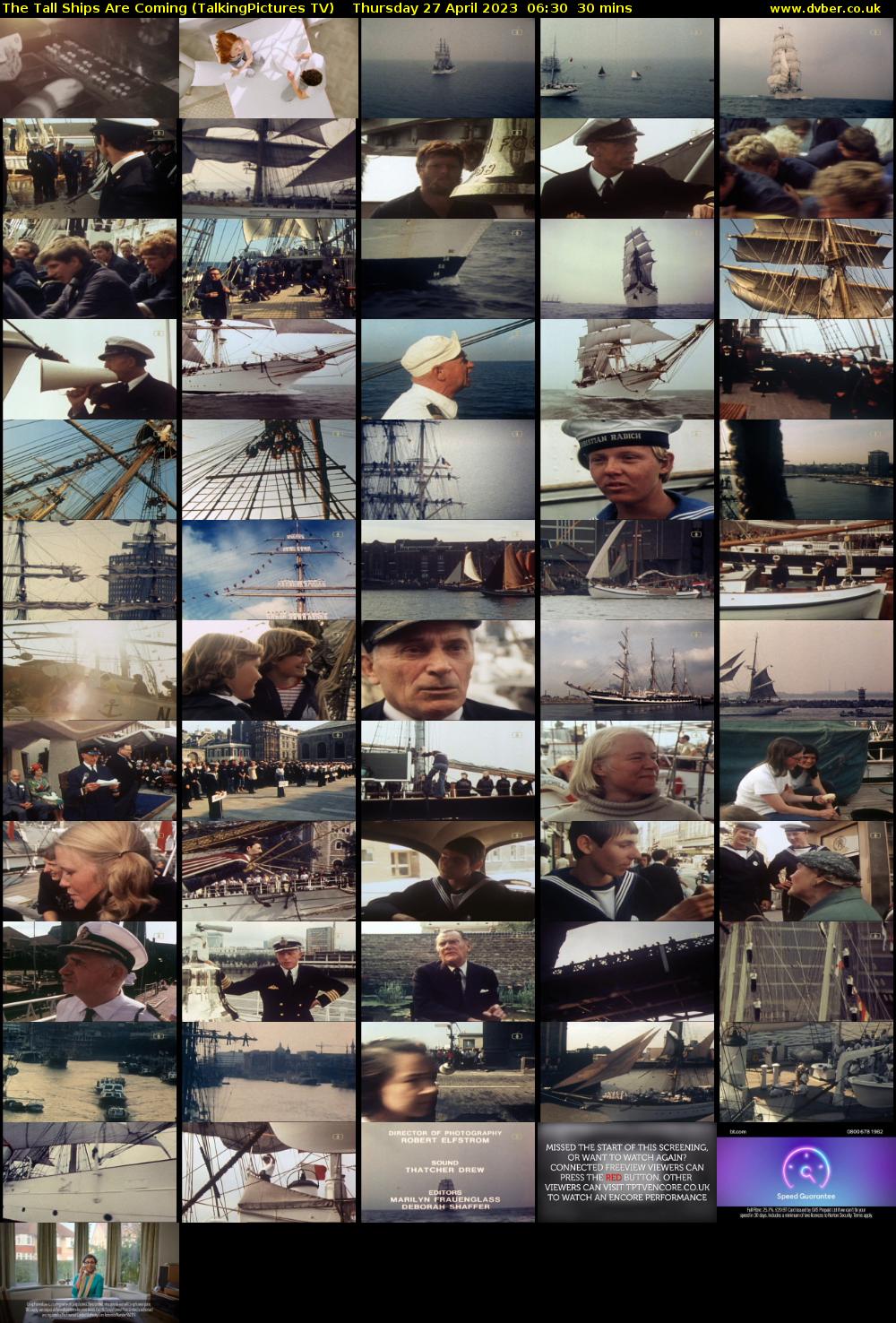 The Tall Ships Are Coming (TalkingPictures TV) Thursday 27 April 2023 06:30 - 07:00