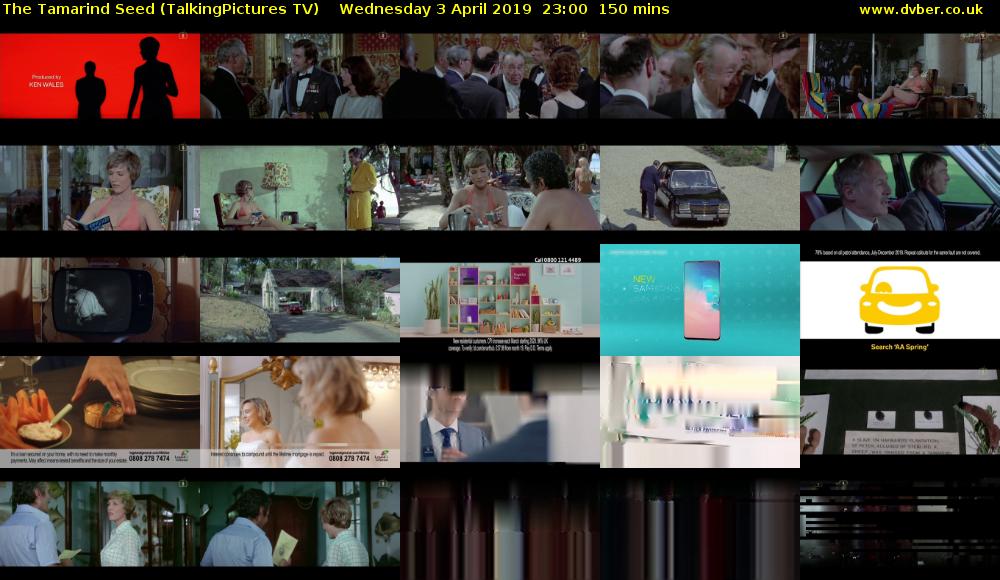 The Tamarind Seed (TalkingPictures TV) Wednesday 3 April 2019 23:00 - 01:30
