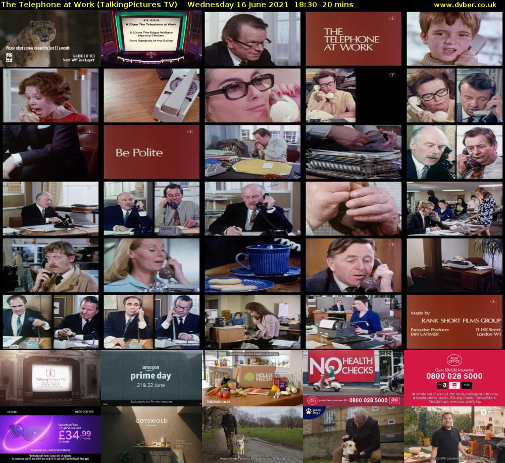 The Telephone at Work (TalkingPictures TV) Wednesday 16 June 2021 18:30 - 18:50