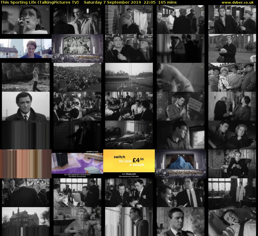 This Sporting Life (TalkingPictures TV) Saturday 7 September 2019 22:05 - 00:50