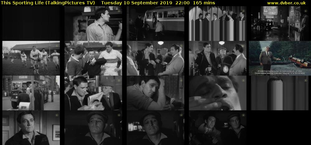 This Sporting Life (TalkingPictures TV) Tuesday 10 September 2019 22:00 - 00:45