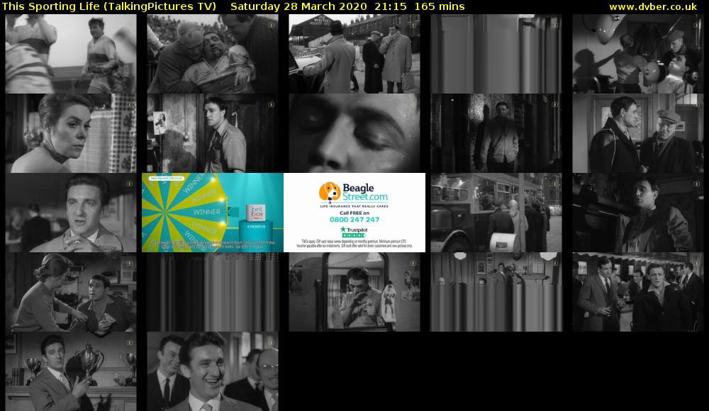This Sporting Life (TalkingPictures TV) Saturday 28 March 2020 21:15 - 00:00