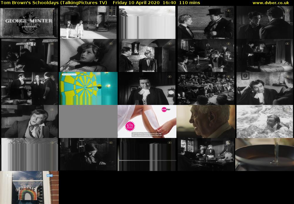 Tom Brown's Schooldays (TalkingPictures TV) Friday 10 April 2020 16:40 - 18:30