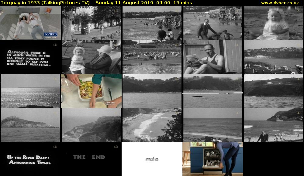 Torquay in 1933 (TalkingPictures TV) Sunday 11 August 2019 04:00 - 04:15
