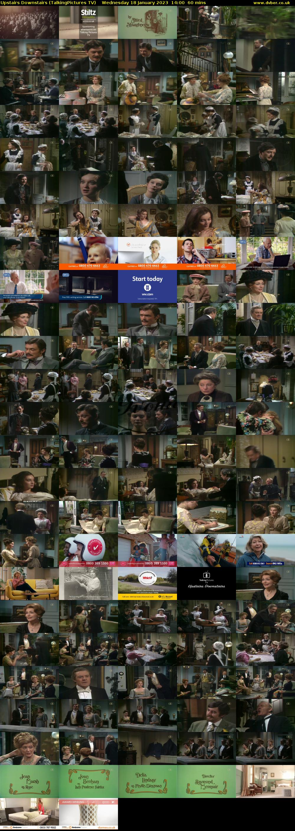 Upstairs Downstairs (TalkingPictures TV) Wednesday 18 January 2023 14:00 - 15:00