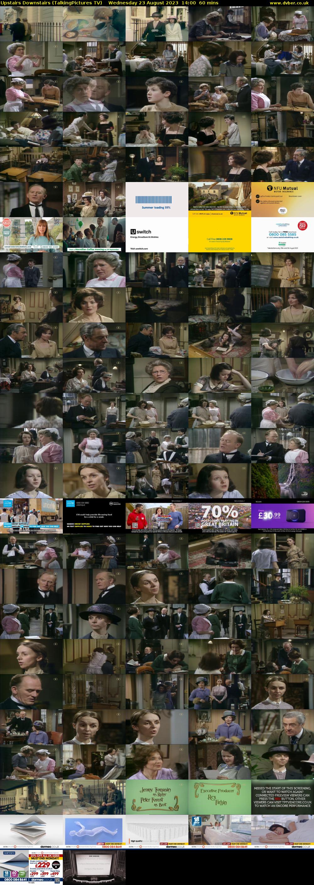 Upstairs Downstairs (TalkingPictures TV) Wednesday 23 August 2023 14:00 - 15:00