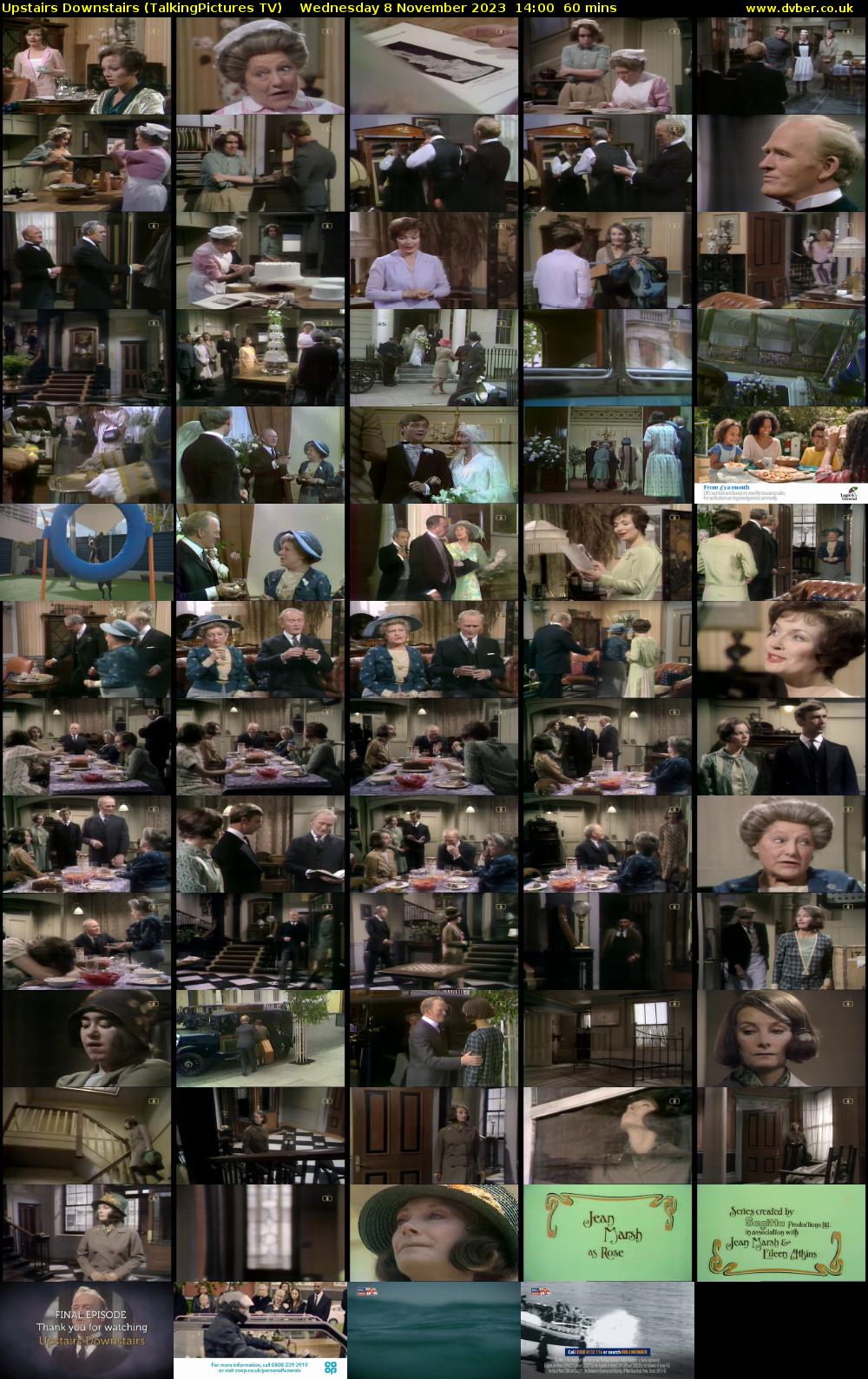 Upstairs Downstairs (TalkingPictures TV) Wednesday 8 November 2023 14:00 - 15:00