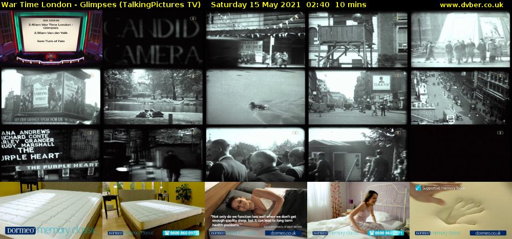 War Time London - Glimpses (TalkingPictures TV) Saturday 15 May 2021 02:40 - 02:50