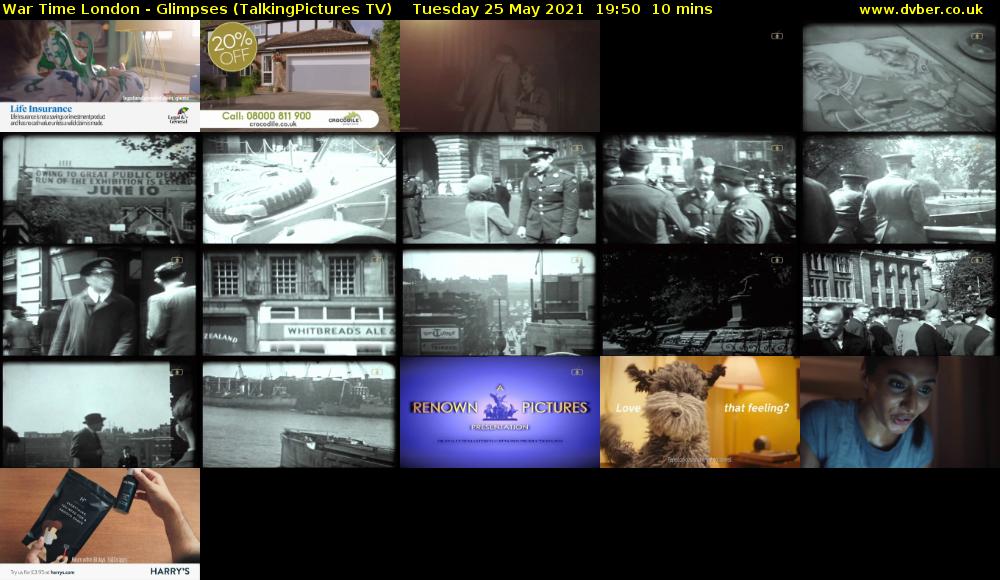 War Time London - Glimpses (TalkingPictures TV) Tuesday 25 May 2021 19:50 - 20:00