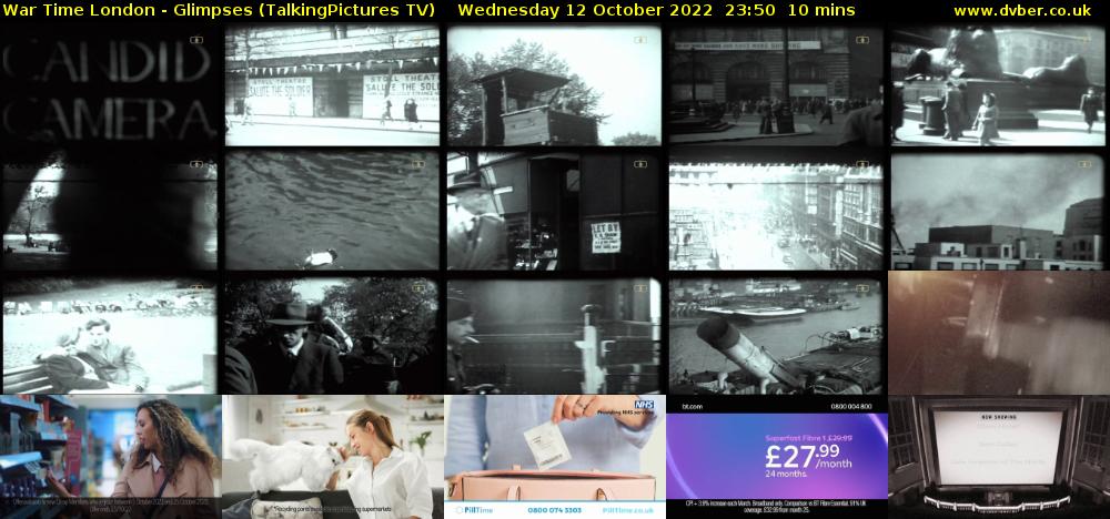 War Time London - Glimpses (TalkingPictures TV) Wednesday 12 October 2022 23:50 - 00:00