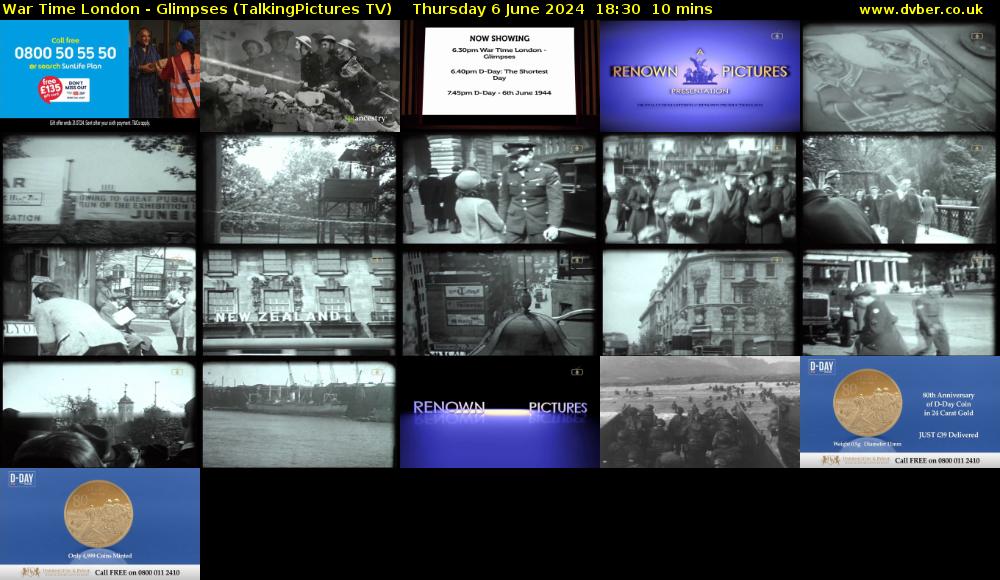 War Time London - Glimpses (TalkingPictures TV) Thursday 6 June 2024 18:30 - 18:40