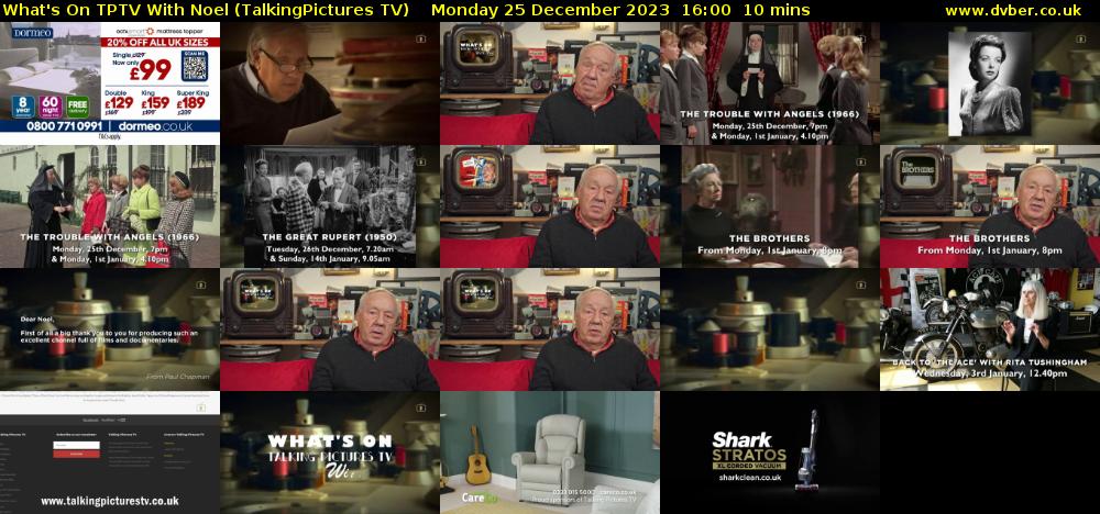 What's On TPTV With Noel (TalkingPictures TV) Monday 25 December 2023 16:00 - 16:10