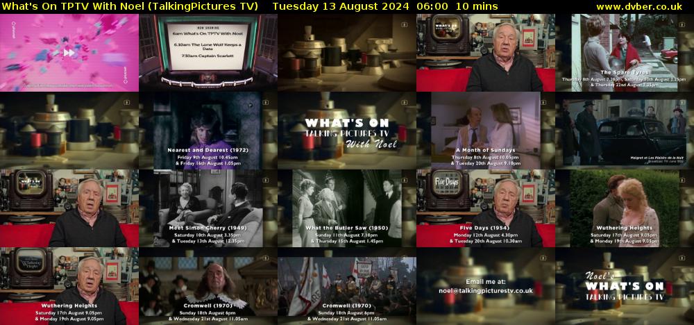 What's On TPTV With Noel (TalkingPictures TV) Tuesday 13 August 2024 06:00 - 06:10