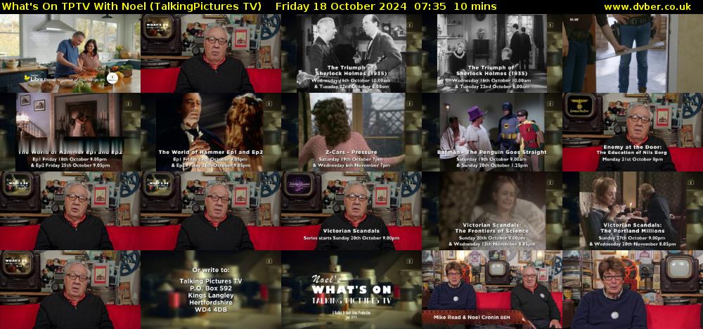 What's On TPTV With Noel (TalkingPictures TV) Friday 18 October 2024 07:35 - 07:45