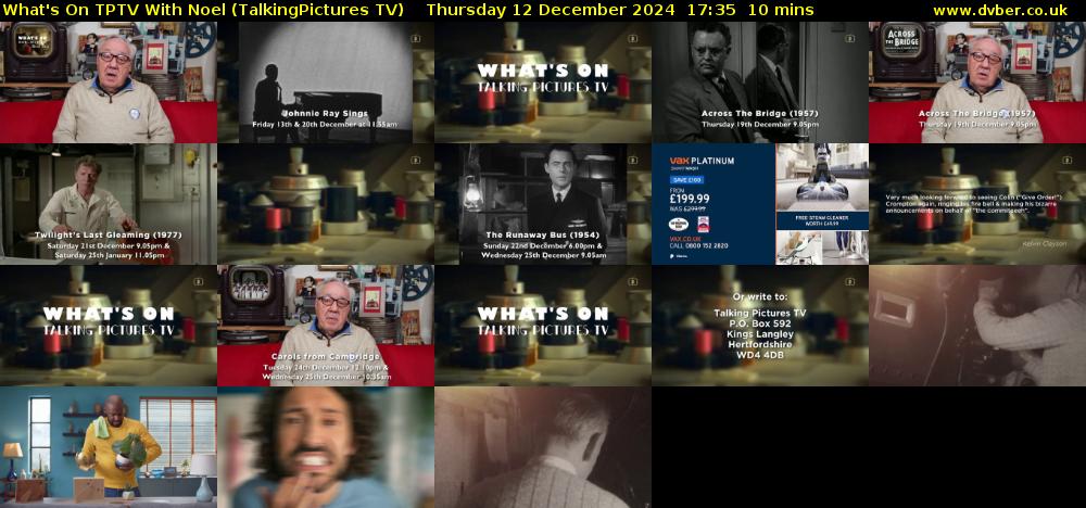 What's On TPTV With Noel (TalkingPictures TV) Thursday 12 December 2024 17:35 - 17:45