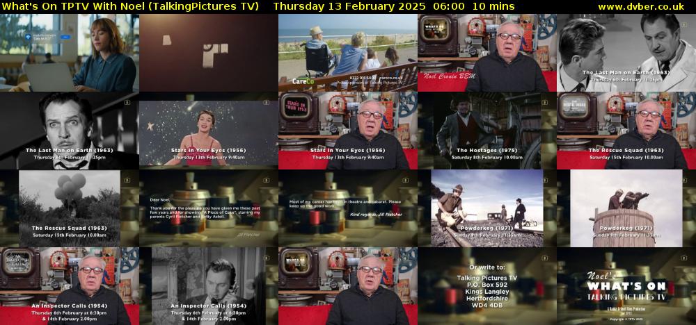 What's On TPTV With Noel (TalkingPictures TV) Thursday 13 February 2025 06:00 - 06:10