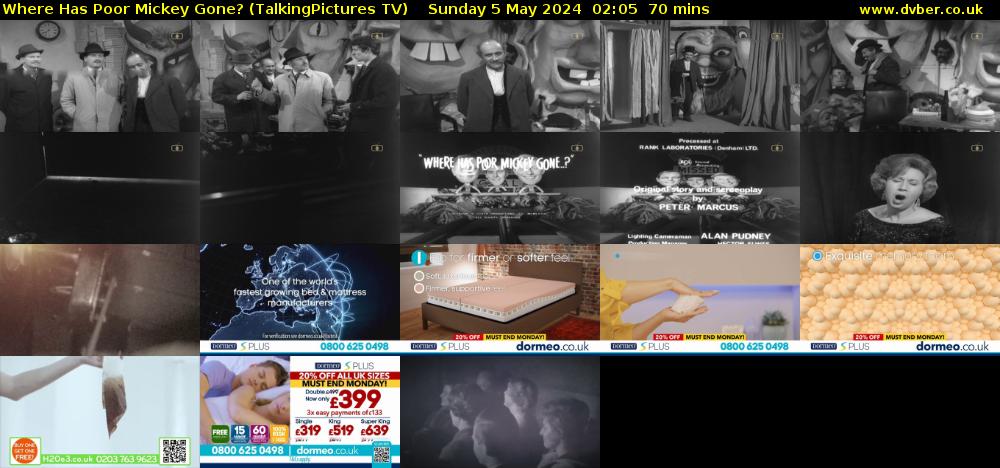 Where Has Poor Mickey Gone? (TalkingPictures TV) Sunday 5 May 2024 02:05 - 03:15