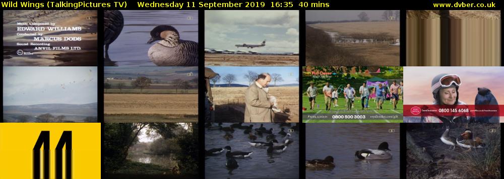 Wild Wings (TalkingPictures TV) Wednesday 11 September 2019 16:35 - 17:15