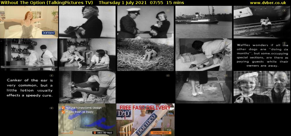 Without The Option (TalkingPictures TV) Thursday 1 July 2021 07:55 - 08:10