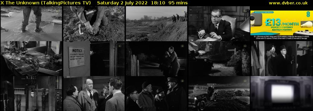 X The Unknown (TalkingPictures TV) Saturday 2 July 2022 18:10 - 19:45