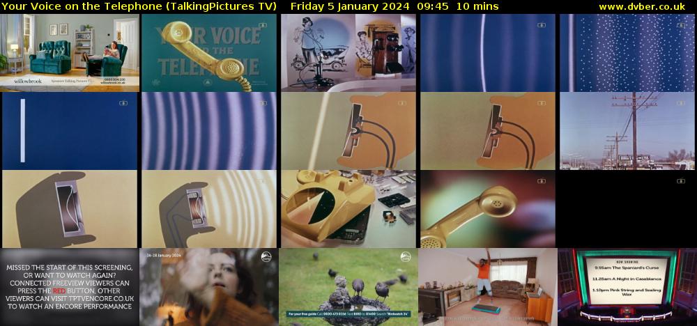 Your Voice on the Telephone (TalkingPictures TV) Friday 5 January 2024 09:45 - 09:55