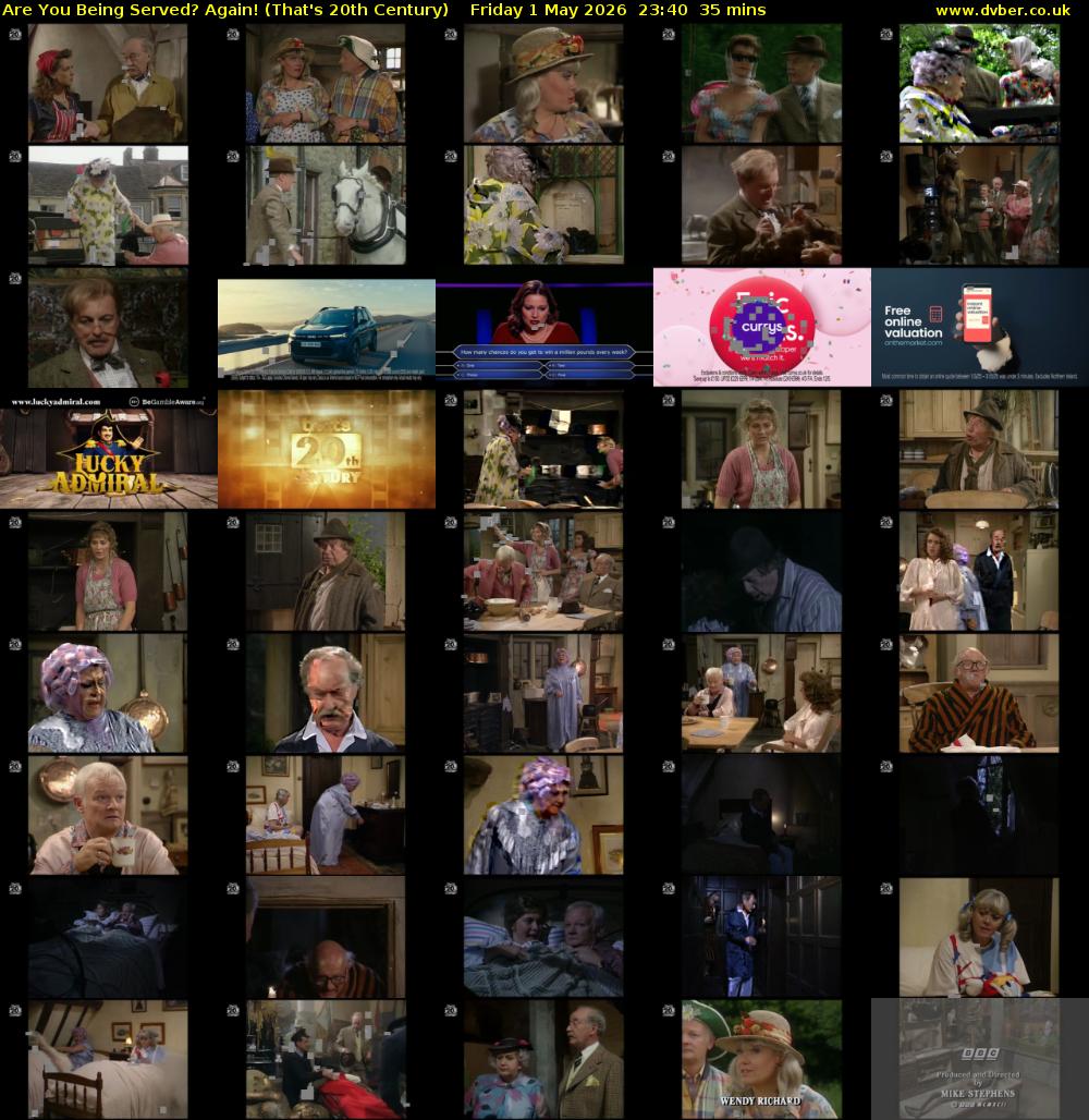 Are You Being Served? Again! (That's 20th Century) Friday 1 May 2026 23:40 - 00:15