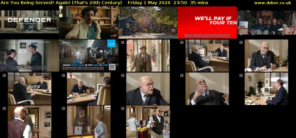 Are You Being Served? Again! (That's 20th Century) Friday 1 May 2026 23:50 - 00:25