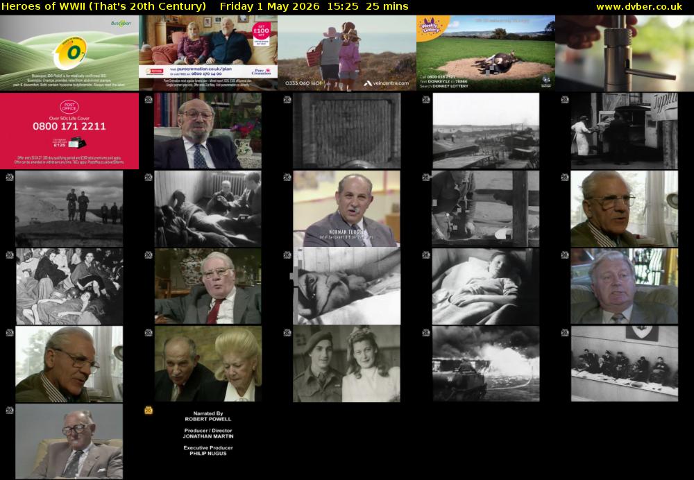 Heroes of WWII (That's 20th Century) Friday 1 May 2026 15:25 - 15:50