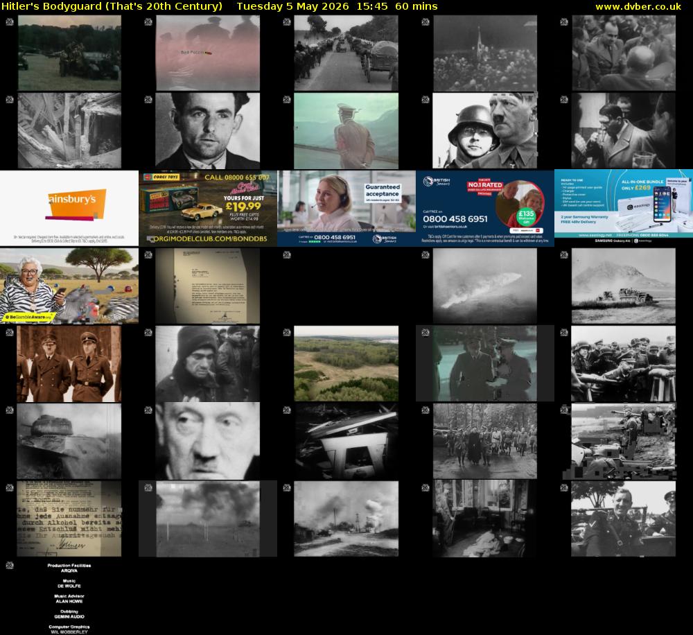 Hitler's Bodyguard (That's 20th Century) Tuesday 5 May 2026 15:45 - 16:45