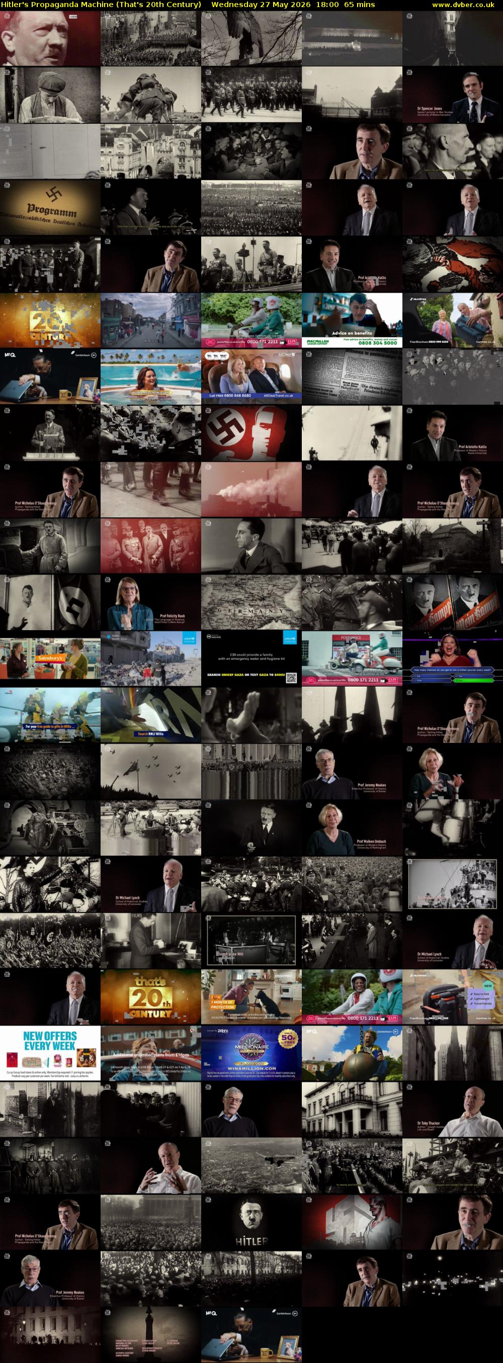 Hitler's Propaganda Machine (That's 20th Century) Wednesday 27 May 2026 18:00 - 19:05