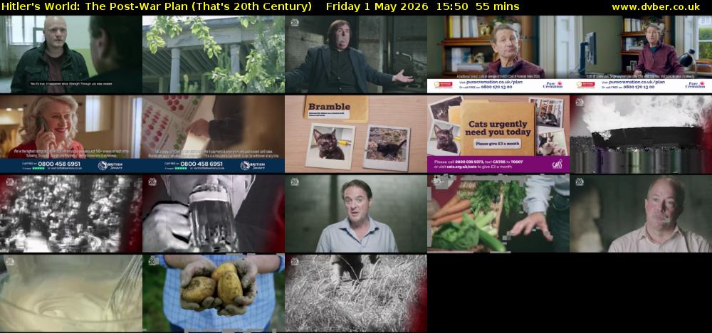 Hitler's World: The Post-War Plan (That's 20th Century) Friday 1 May 2026 15:50 - 16:45
