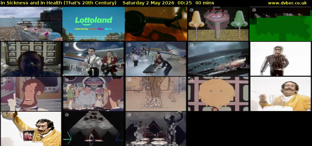 In Sickness and in Health (That's 20th Century) Saturday 2 May 2026 00:25 - 01:05