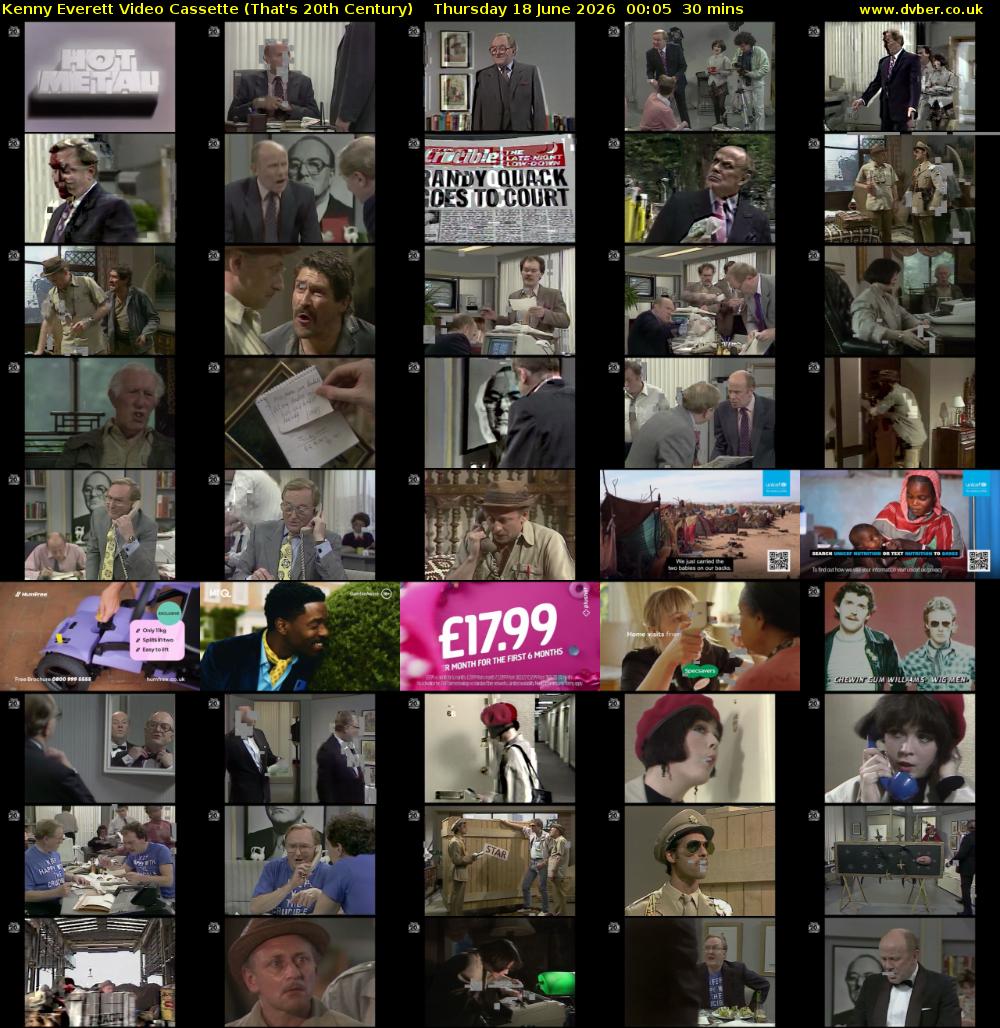 Kenny Everett Video Cassette (That's 20th Century) Thursday 18 June 2026 00:05 - 00:35