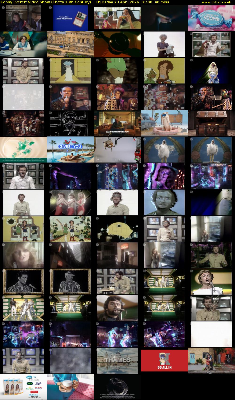 Kenny Everett Video Show (That's 20th Century) Thursday 23 April 2026 01:00 - 01:40