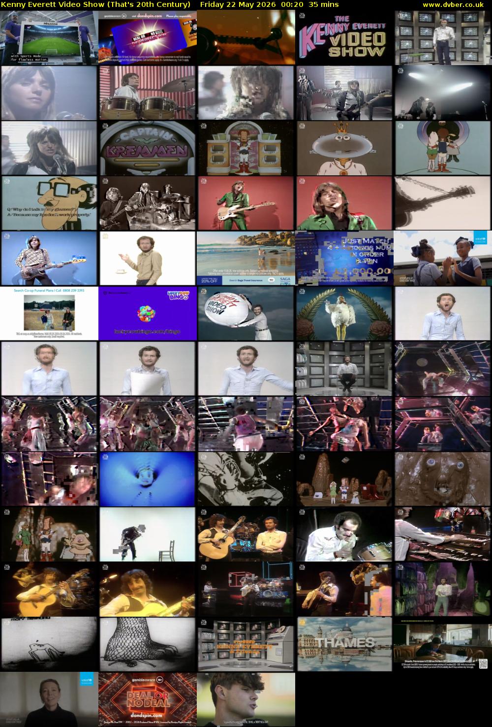 Kenny Everett Video Show (That's 20th Century) Friday 22 May 2026 00:20 - 00:55