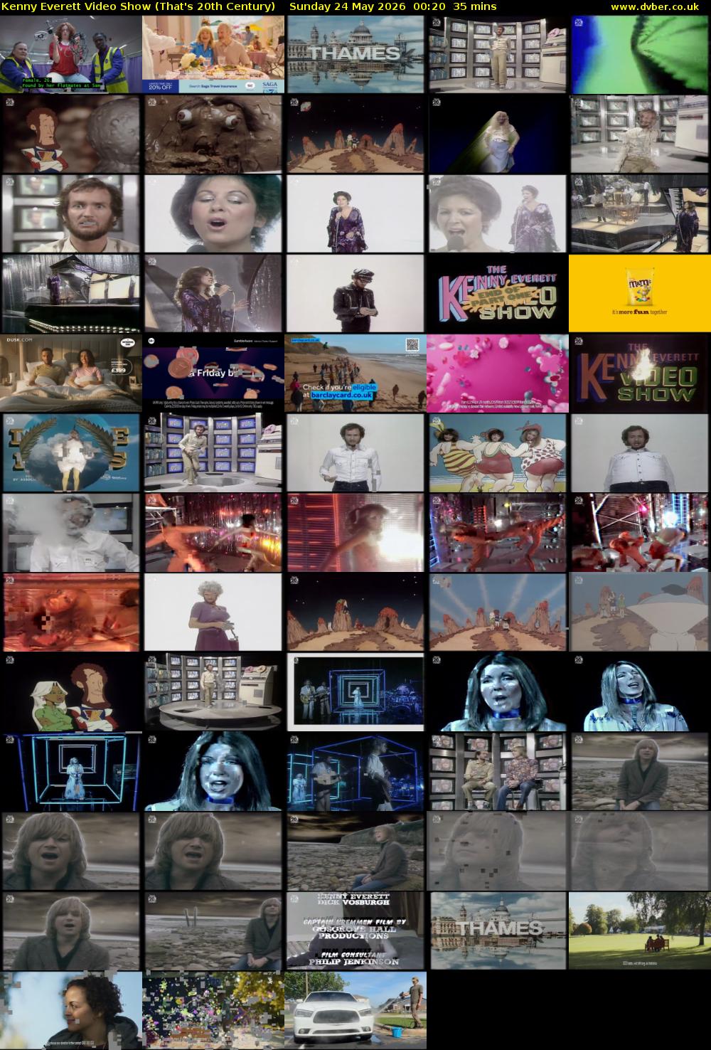 Kenny Everett Video Show (That's 20th Century) Sunday 24 May 2026 00:20 - 00:55
