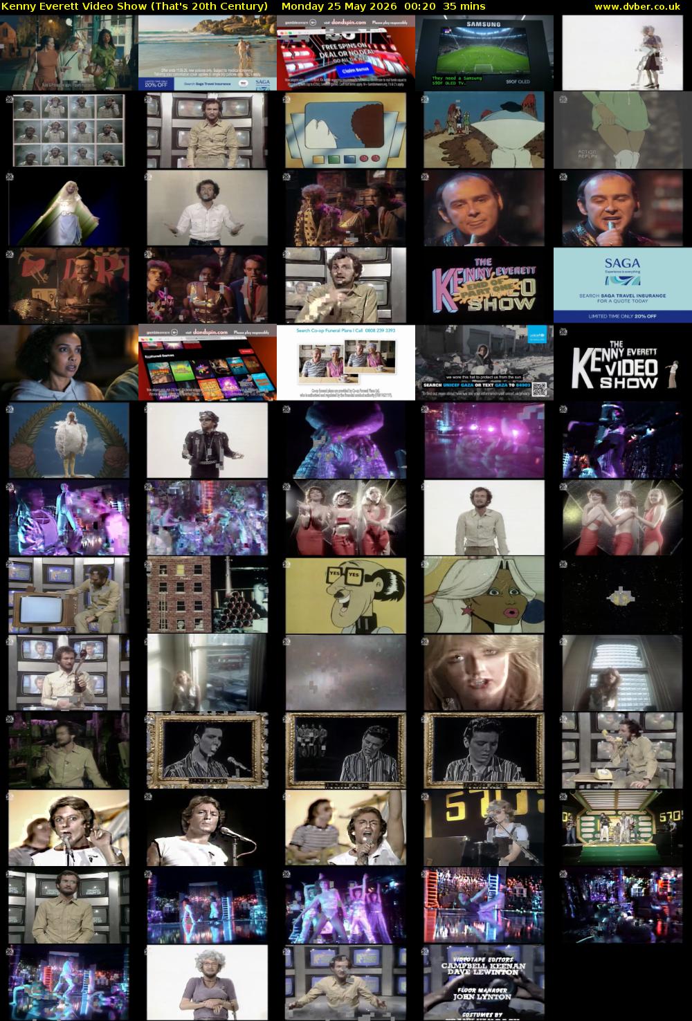 Kenny Everett Video Show (That's 20th Century) Monday 25 May 2026 00:20 - 00:55
