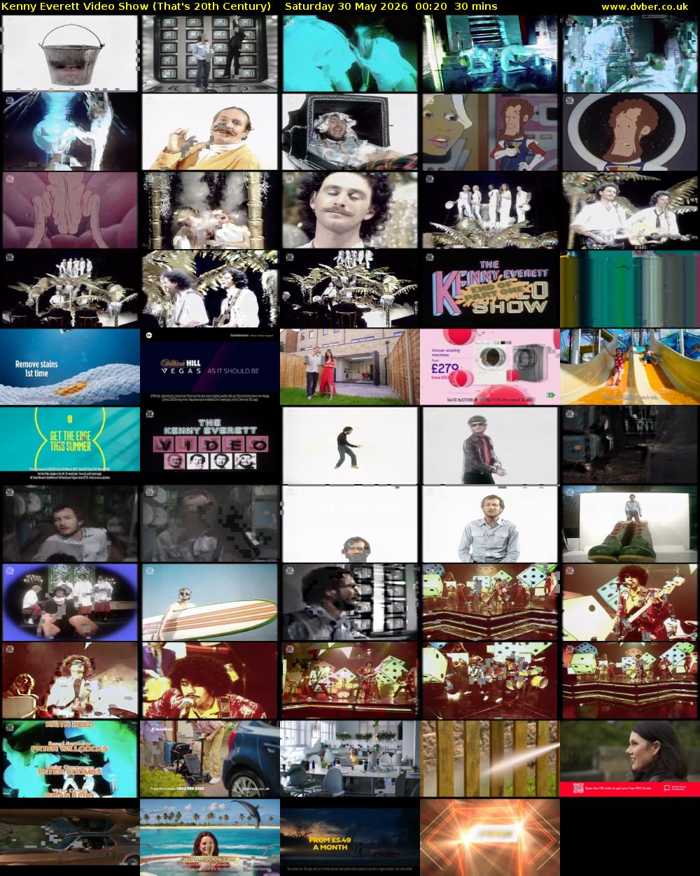 Kenny Everett Video Show (That's 20th Century) Saturday 30 May 2026 00:20 - 00:50