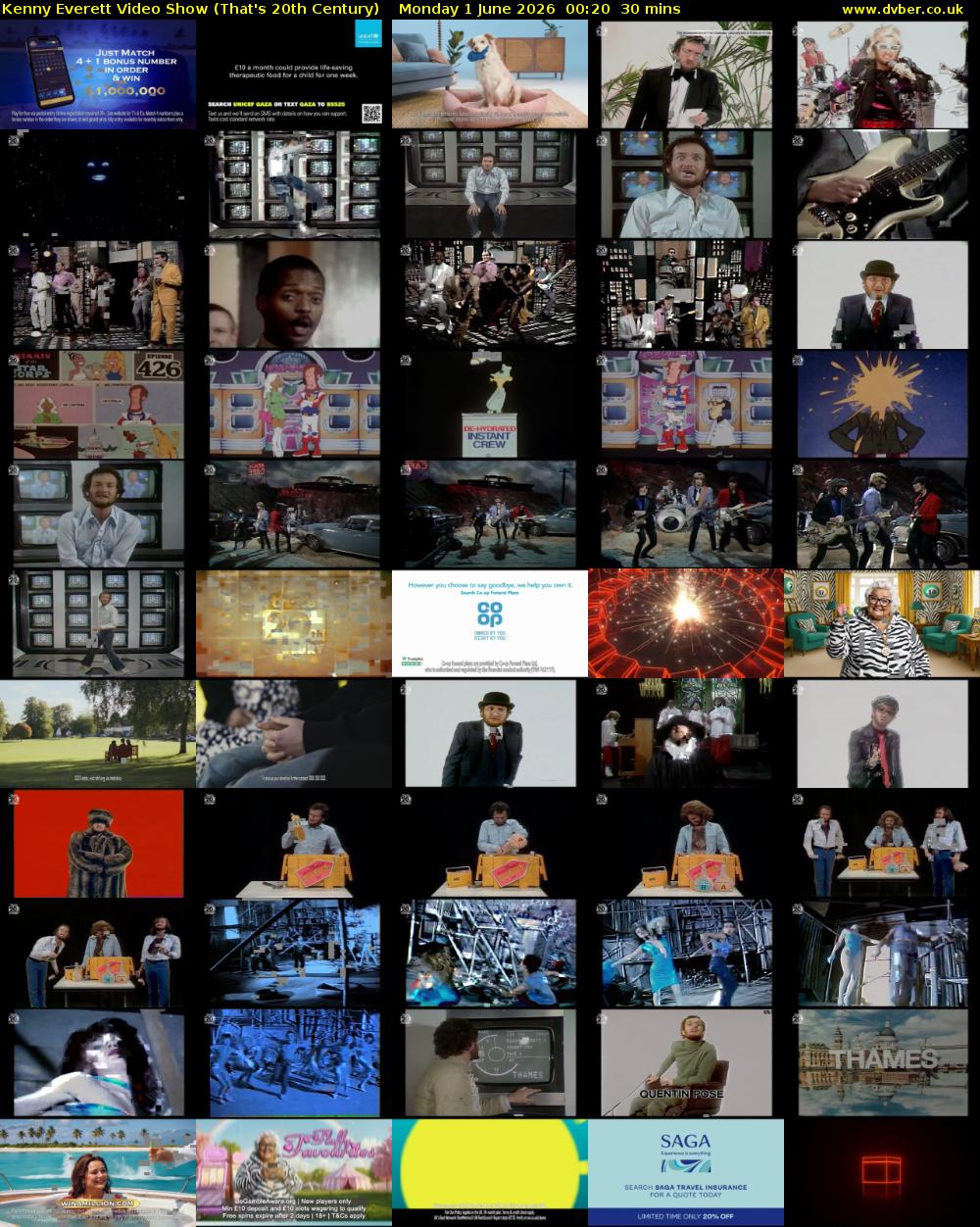 Kenny Everett Video Show (That's 20th Century) Monday 1 June 2026 00:20 - 00:50