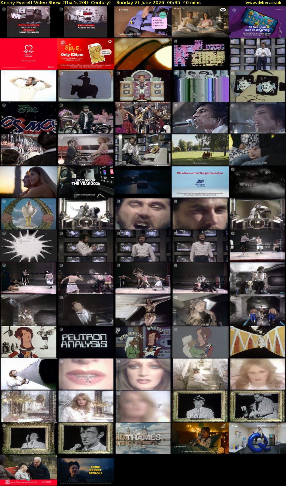 Kenny Everett Video Show (That's 20th Century) Sunday 21 June 2026 00:35 - 01:15