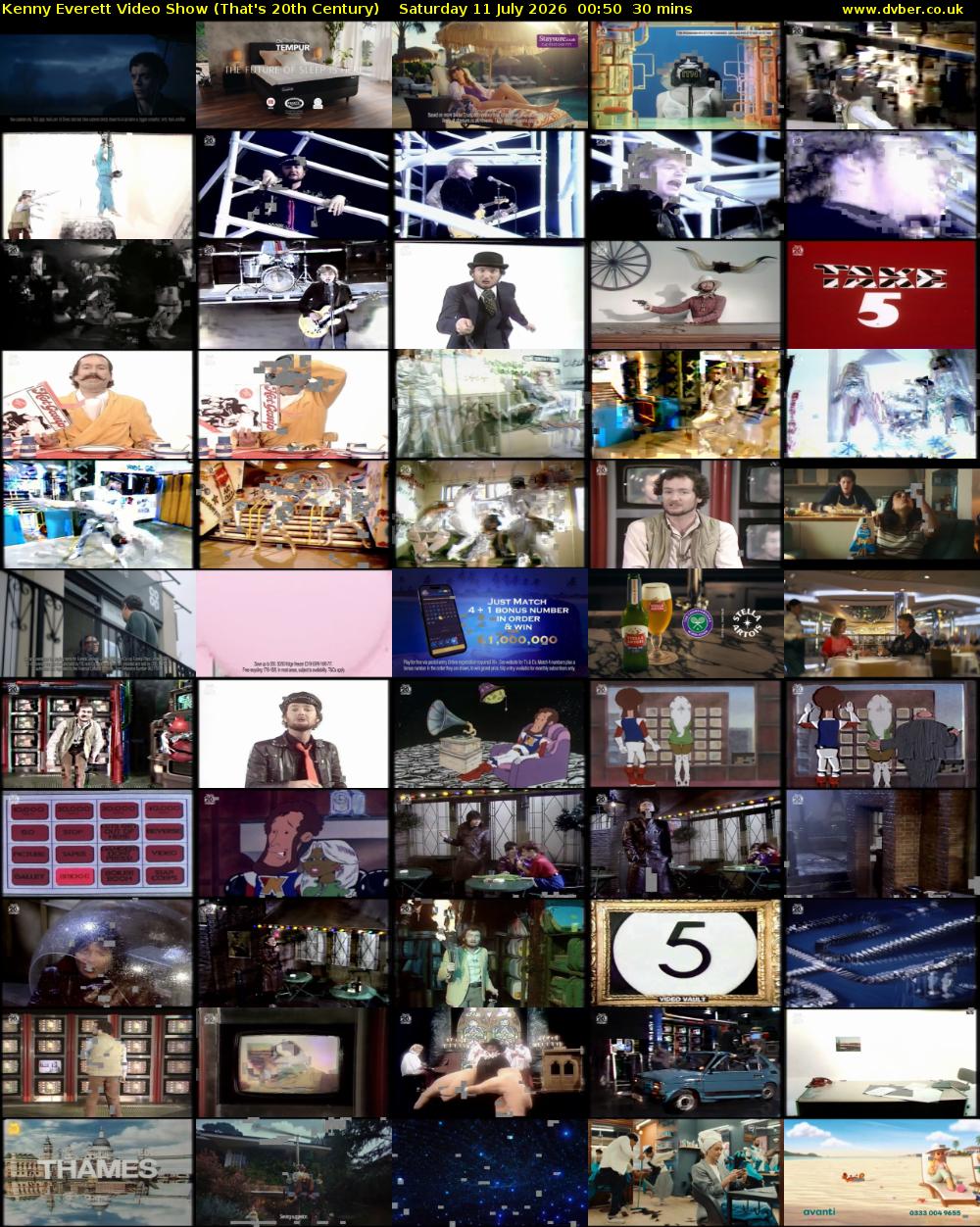 Kenny Everett Video Show (That's 20th Century) Saturday 11 July 2026 00:50 - 01:20