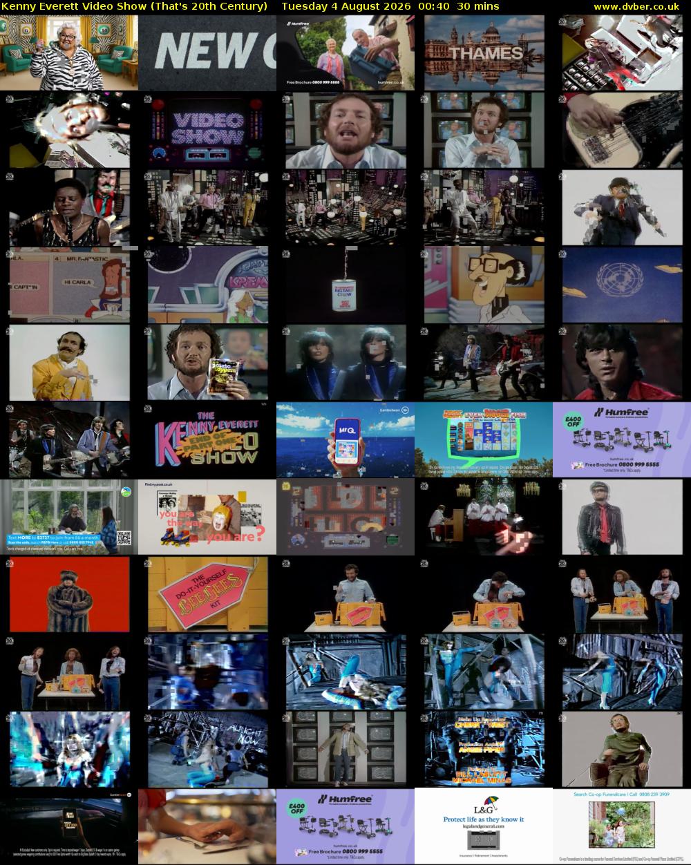 Kenny Everett Video Show (That's 20th Century) Tuesday 4 August 2026 00:40 - 01:10