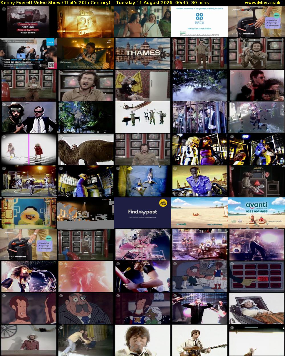 Kenny Everett Video Show (That's 20th Century) Tuesday 11 August 2026 00:45 - 01:15