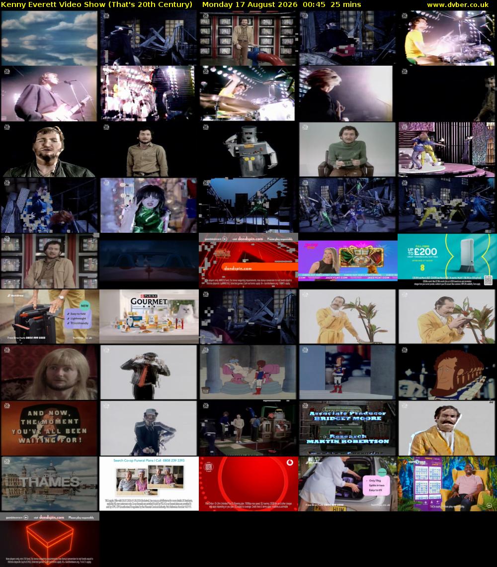 Kenny Everett Video Show (That's 20th Century) Monday 17 August 2026 00:45 - 01:10