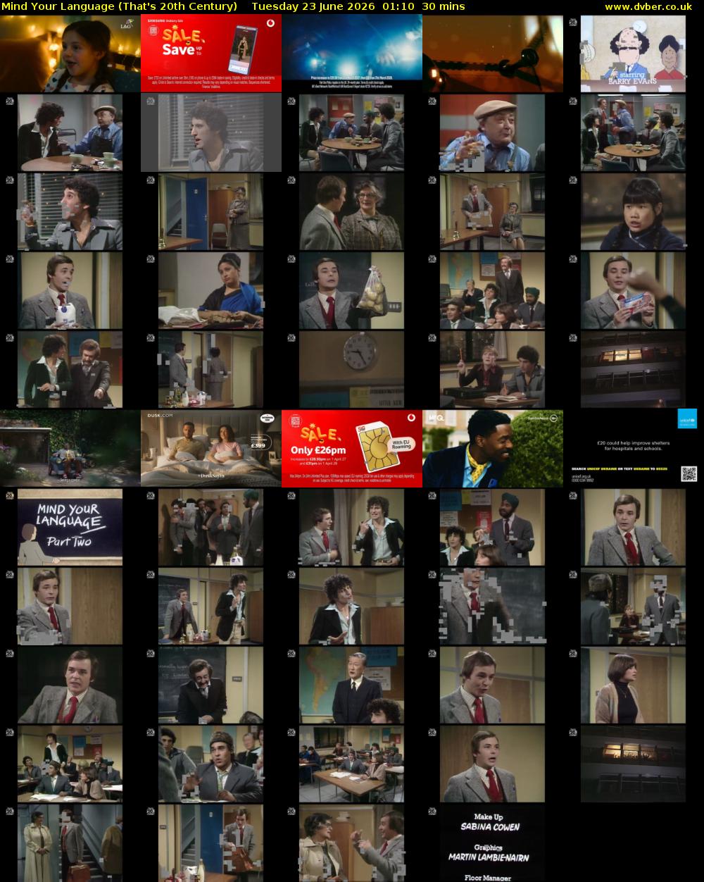 Mind Your Language (That's 20th Century) Tuesday 23 June 2026 01:10 - 01:40